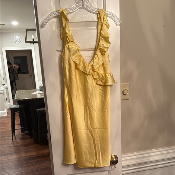 Leslie Yellow Ruffle Backless Dress - Picture 1 of 3